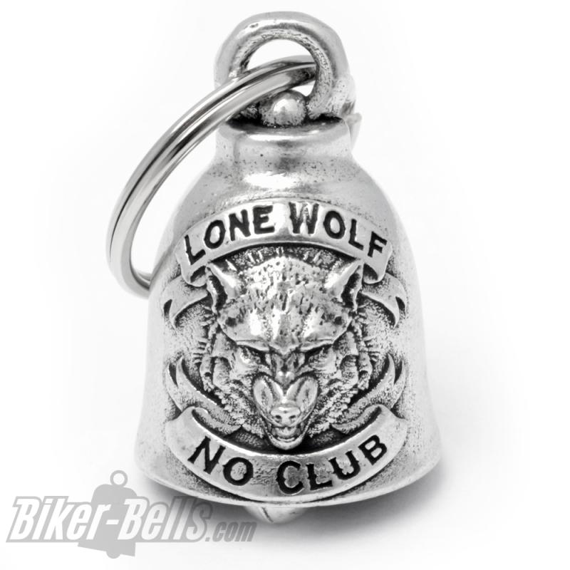 Einsamer Wolf Biker-Bell Lone Wolf No Club Motorrad Glücksglöckchen Ride Bravo Bell